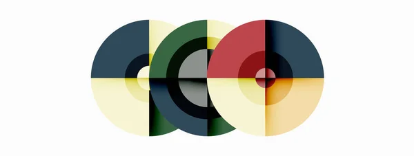 Círculos Com Sombras Moda Composição Geométrica Mínima Abstrato Fundo — Vetor de Stock