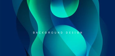 Soyut arkaplan sıvısı kabarcıkları ve dalga elementleri. Kapaklar, şablonlar, el ilanları, afişler, broşürler, afişler için şablon