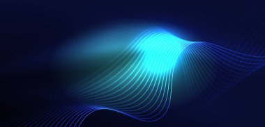 Soyut arkaplan neon dalgası. Duvar kağıdı, afiş, arkaplan, iniş sayfası, duvar resimleri, davetiyeler, posterler için yüksek teknoloji tasarımı