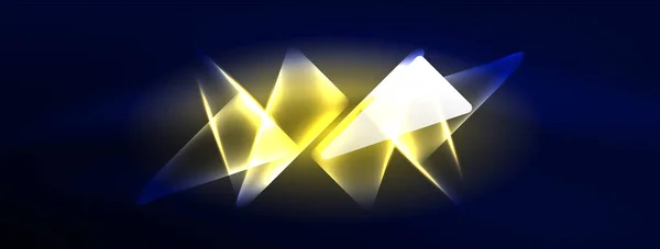 幾何学的背景 仮想現実または人工知能の概念をハッキングネオンライト バナー プレゼンテーション 背景のためのサイバーパンク幾何学的なテンプレート — ストックベクタ