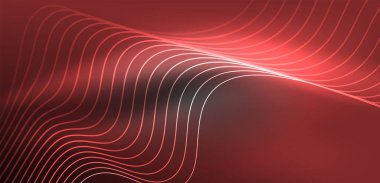 Soyut arkaplan neon dalgası. Duvar kağıdı, afiş, arkaplan, iniş sayfası, duvar resimleri, davetiyeler, posterler için yüksek teknoloji tasarımı