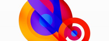 Soyut yuvarlak şekiller arka plan. Minimalist dekorasyon. Çemberleri ve halkaları olan geometrik arkaplan