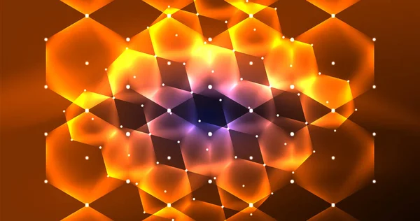 Fond Abstrait Illustration Vectorielle Hexagonale Néon — Image vectorielle