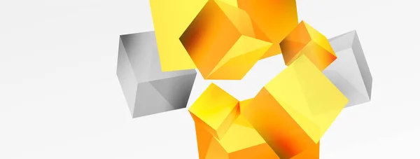 Cubes Vector Abstract Background Composition Square Shaped Basic Geometric Elements — Wektor stockowy
