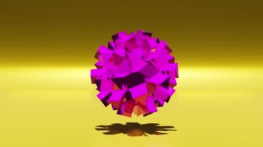 3D küre animasyonu, tekno düşük poli topu, molekül biçimi