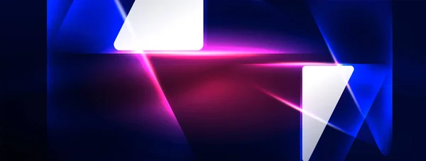 Neon Lichten Hacken Geometrische Achtergrond Virtual Reality Kunstmatige Intelligentie Concept — Stockvector