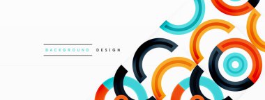 Değişik tonlara ve renklere sahip canlı ve göz alıcı bir tasarıma sahip renkli çemberler girdap ve dinamik bir etki yaratıyor.