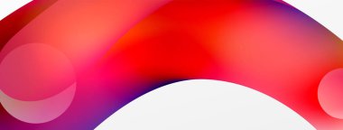 Fluid abstract background, round shapes and circle flowing design for wallpaper, banner, background or landing