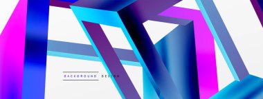 3 boyutlu küp vektör geometrik arkaplanı şekillendirir. Duvar kağıdı, afiş, arkaplan veya iniş için moda tekno iş şablonu