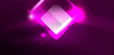 Neon parıldayan tekno çizgiler ve oklar, yüksek teknolojili soyut arkaplan şablonu