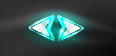 Neon parıldayan tekno çizgiler ve oklar, yüksek teknolojili soyut arkaplan şablonu