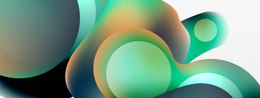 Fluid abstract background. Liquid color gradients composition. Round shapes and circle flowing design for wallpaper, banner, background or landing