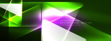 Canlı Geometrik Neon Parlak Hat Arkaplanı. Biçimlerin, Satırların, Renklerin ve Parıltının Cesur ve Çarpıcı Gösterimi, Gelecekçi Modern Tasarımlar İçin Mükemmel, Yüksek Teknolojik Sunumlar, Teknoloji Web Sayfaları