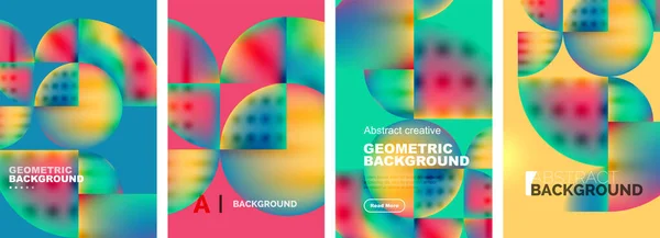 Conjunto Vectorial Diseños Abstractos Carteles Geométricos Colección Fondos Cubiertas Plantillas — Archivo Imágenes Vectoriales