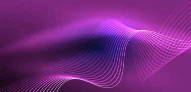 Soyut arkaplan neon dalgası. Duvar kağıdı, afiş, arkaplan, iniş sayfası, duvar resimleri, davetiyeler, posterler için yüksek teknoloji tasarımı