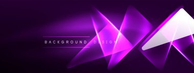 Geometrik arkaplanı hackleyen neon ışıkları, sanal gerçeklik veya yapay zeka konsepti, duvar kağıdı, pankart, sunum, arkaplan için siber punk geometrik şablon