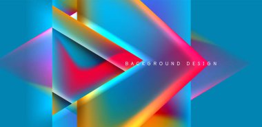 Renkli sıvı gradyanlı gelecekçi üçgen vektörü soyut arkaplan