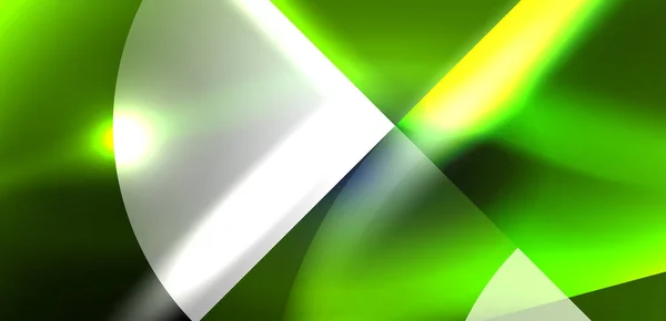 Forme Rotunde Neon Linii Elemente Triunghiulare Design Tech Pentru Tapet — Vector de stoc