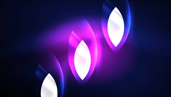 Abstract Background Vector Neon Glowing Geometric Elements Tech Design Wallpaper — Stock Vector