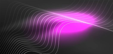 Soyut arkaplan neon dalgası. Duvar kağıdı, afiş, arkaplan, iniş sayfası, duvar resimleri, davetiyeler, posterler için yüksek teknoloji tasarımı