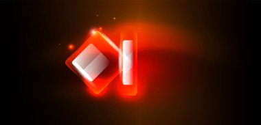 Neon parıldayan tekno çizgiler ve oklar, yüksek teknolojili soyut arkaplan şablonu