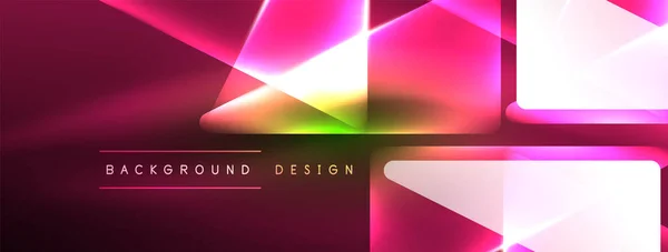 Canlı Geometrik Neon Parlak Hat Arkaplanı Biçimlerin Satırların Renklerin Parıltının — Stok Vektör