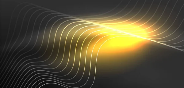 Λαμπερό Λαμπερό Κύμα Νέον Νέον Φως Λέιζερ Δείχνουν Ηλεκτρική Ώθηση — Διανυσματικό Αρχείο