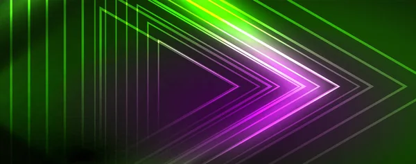 Neon Hehkuva Linjat Kulmat Maaginen Energia Tilaa Valo Käsite Vektori — vektorikuva