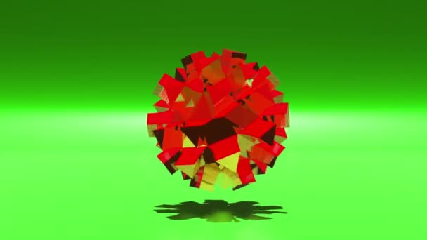 Σφαίρα Animation Techno Χαμηλή Poly Μπάλα Μοριακό Σχήμα Στυλ — Αρχείο Βίντεο
