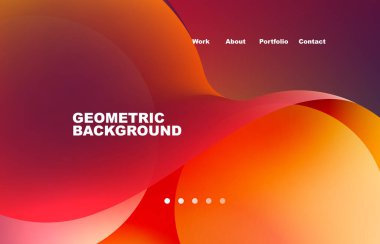 Landing page abstract liquid background. Flowing shapes, round design and circle. Web page for website or mobile app wallpaper