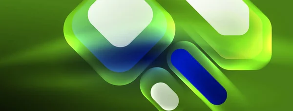Zářící Neonové Geometrické Prvky Abstraktní Pozadí Neonové Světlo Nebo Laserová — Stockový vektor