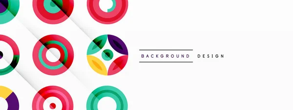 Vibrant Eye Catching Vector Background Featuring Grid Colorful Circles Arranged — Stock Vector