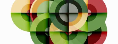 Gölgeler ile çevreler küçük geometrik bileşim soyut arkaplan