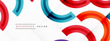 Çemberler, ızgara desenli soyut bir arka planda düzenlenir ve çeşitli renklerin gölgeleri de dahil olmak üzere farklı renk aralıklarına sahiptir. Duvar kağıdı, afiş, sunum, arkaplan şablonu