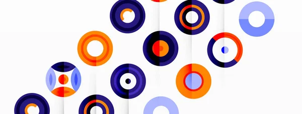 Bunte Kreise Einer Gitterkomposition Abstrakten Hintergrund Design Für Tapeten Banner — Stockvektor