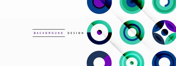 Färgglada Cirklar Ett Rutnät Sammansättning Abstrakt Bakgrund Design För Tapeter — Stock vektor