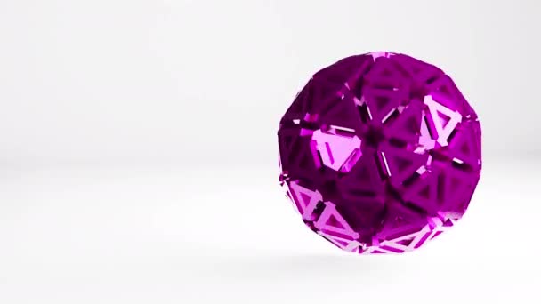 スリークと現代の3D球は ガラス光沢のある表面を回転させます アブストラクトモーショングラフィックスアニメーション — ストック動画