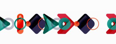 Renkli geometrik soyut arkaplan. En küçük üçgen ve kare şekilleri bileşimi