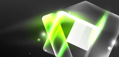 Neon hız oku ve çizgi arka planı şekillendirir. Parlak arka planlı yüksek teknoloji konsepti. Karanlıkta parlayan ışık efekti
