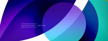 Renkli geometrik şekilli soyut arkaplan. Yuvarlak şekilli, daire ve çizgilerle çok güzel bir arka plan. Geometrik tasarım. Vektör illüstrasyonu