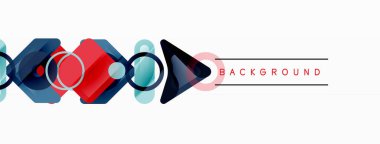 Renkli geometrik soyut arkaplan. En küçük üçgen ve kare şekilleri bileşimi