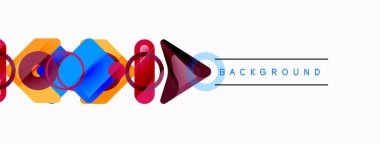 Renkli geometrik soyut arkaplan. En küçük üçgen ve kare şekilleri bileşimi