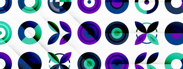 Färgglada Cirklar Ett Rutnät Sammansättning Abstrakt Bakgrund Design För Tapeter — Stock vektor