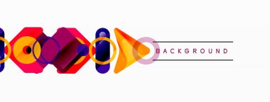 Renkli geometrik soyut arkaplan. En küçük üçgen ve kare şekilleri bileşimi