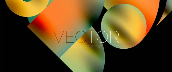 Геометрическая Абстрактная Панорама Фона Обоев Круглые Формы Круги Композиция Геометрических — стоковый вектор