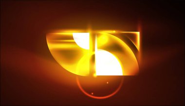 Soyut arka plan vektörü neon parlayan geometrik elementler. Duvar kağıdı, afiş, arkaplan, iniş sayfası, duvar resimleri, davetiyeler, posterler için yüksek teknoloji tasarımı