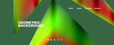 Bright colorful triangular shapes abstract background with fluid color effect. Glass, light and shadow effects. Illustration For Wallpaper, Banner, Background, Card, Book Illustration, landing page