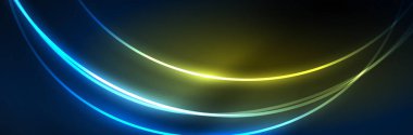 Mavi neon parlayan çizgiler, sihirli enerji uzay ışığı konsepti, soyut arka plan duvar kağıdı tasarımı