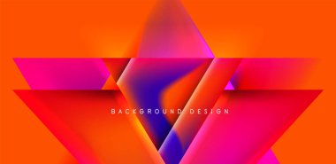 Renkli sıvı gradyanlı gelecekçi üçgen vektörü soyut arkaplan