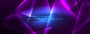 Geometrik arkaplanı hackleyen neon ışıkları, sanal gerçeklik veya yapay zeka konsepti, duvar kağıdı, pankart, sunum, arkaplan için siber punk geometrik şablon